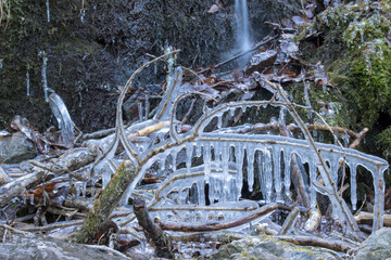 Frozen river in winter