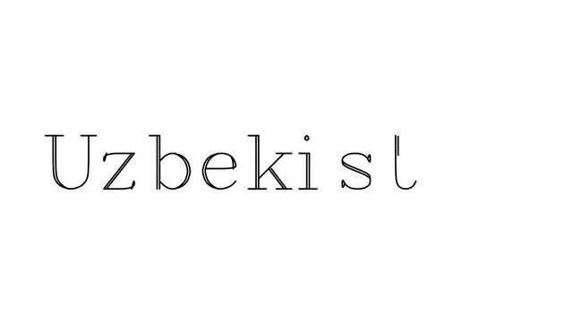 Uzbekistan Animated Handwriting Text in Serif Fonts and Weights