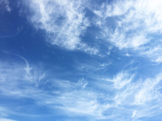 Blue Sky background with white Clouds.