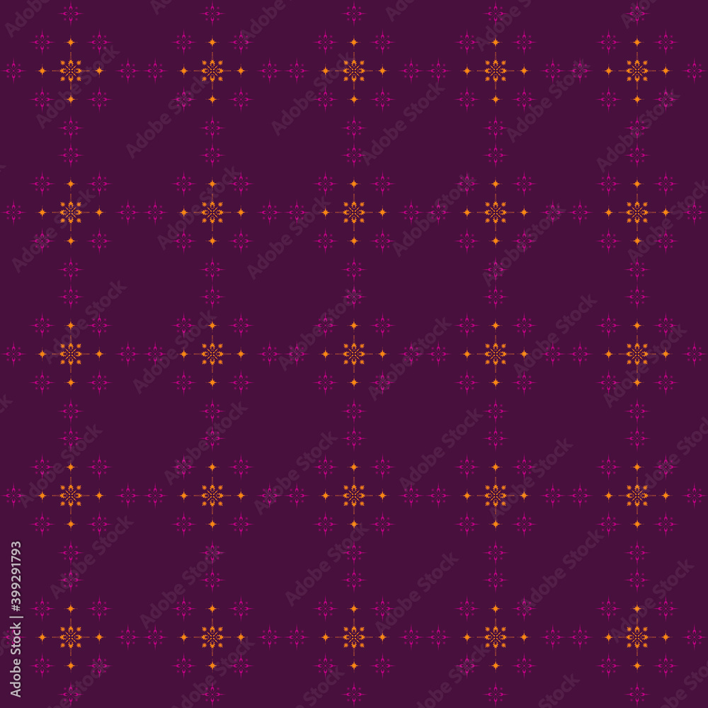 Fototapete winter seamless pattern of snowflakes grouped into rhombuses with a space between them