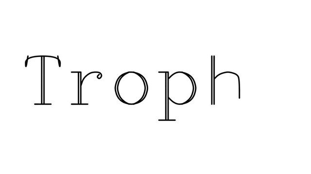 Trophy Animated Handwriting Text in Serif Fonts and Weights