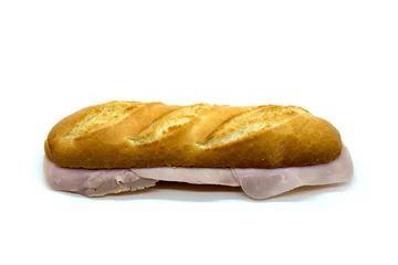 Fotobehang York ham sandwich on baguette Bread © Phranc