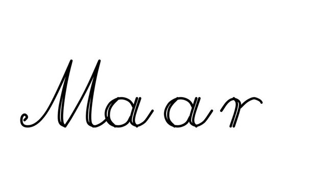 Maam Decorative Handwriting Animation in Six Cursive and Gothic Fonts
