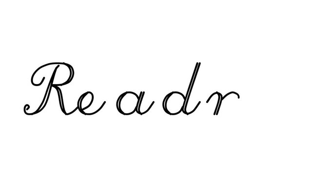 Readme Decorative Handwriting Animation in Six Cursive and Gothic Fonts