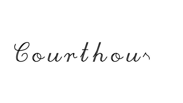 Courthouse Decorative Handwriting Animation in Six Cursive and Gothic Fonts