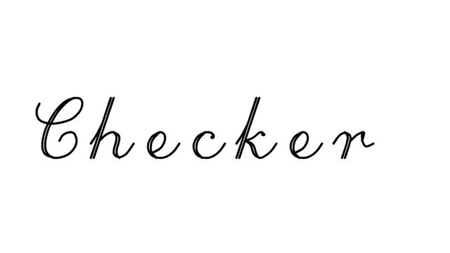 Checkers Decorative Handwriting Animation in Six Cursive and Gothic Fonts