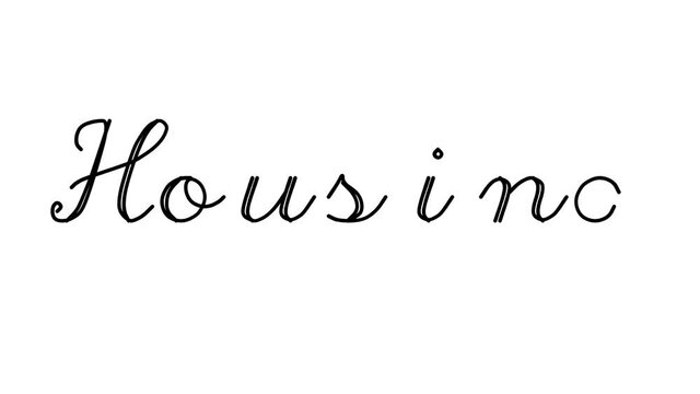 Housing Decorative Handwriting Animation in Six Cursive and Gothic Fonts