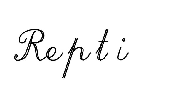 Reptile Decorative Handwriting Animation in Six Cursive and Gothic Fonts