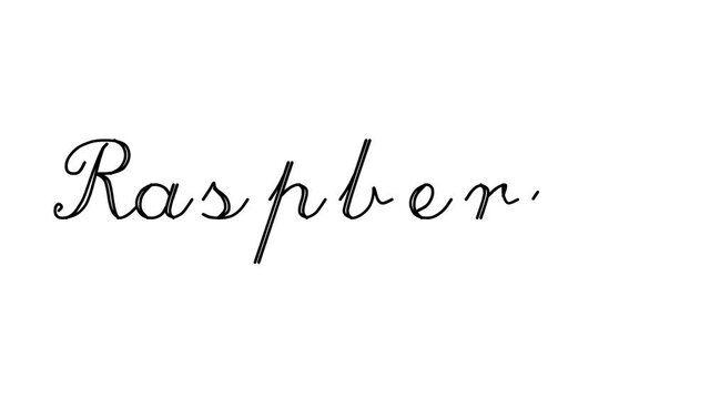 Raspberry Decorative Handwriting Animation in Six Cursive and Gothic Fonts
