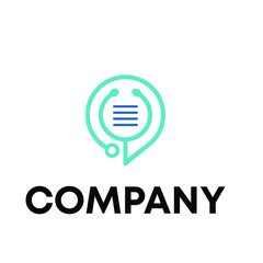 Stethoscope medical data logo design