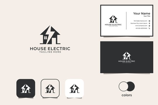 House Electric Logo Design And Business Card