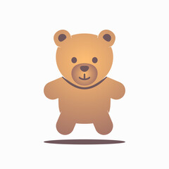 Funny Toy Bear Embrace. Vector template