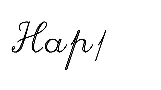 Happy Decorative Handwriting Animation in Six Cursive and Gothic Fonts
