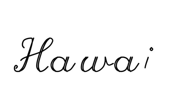 Hawaii Decorative Handwriting Animation in Six Cursive and Gothic Fonts