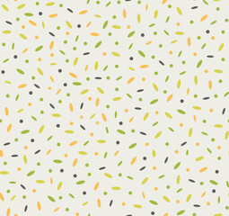 Cute Seamless Patterns with yellow and green Abstract Dots on vanilla background. Childish Dotted Print for Design, Fabric, Textile, Card, Layout, Wrapping paper.