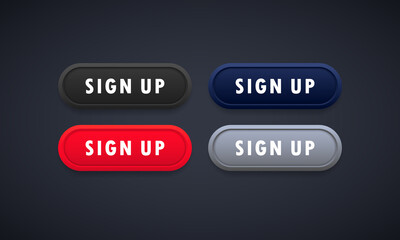 Sign up web button. Register. Social media concept. Vector on isolated background. EPS 10