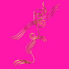 paradise fabulous with different colored plumage a bird of yellow blue and green and gold on pink