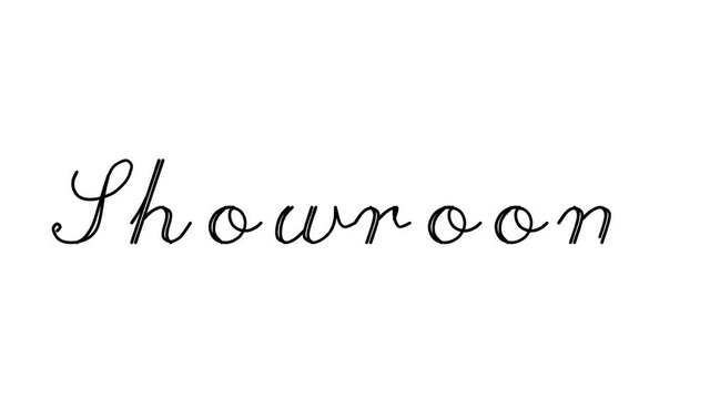 Showroom Decorative Handwriting Animation in Six Cursive and Gothic Fonts