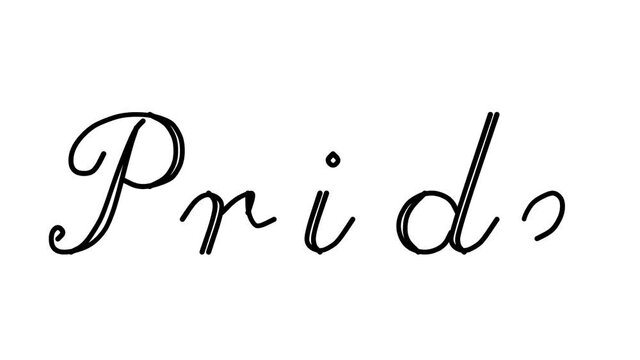 Pride Decorative Handwriting Animation in Six Cursive and Gothic Fonts