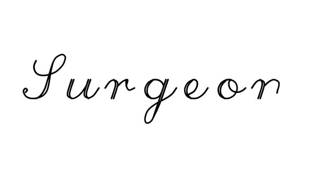 Surgeon Decorative Handwriting Animation in Six Cursive and Gothic Fonts