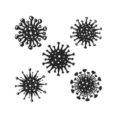 coronavirus or covid-19 icon vector collections