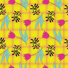 Fototapeta na wymiar Sarong Motif with grid pattern. Seamless gingham Pattern. Vector illustrations. Texture from squares/ rhombus for - tablecloths, blanket, plaid, cloths, shirts, textiles, dresses, paper, posters. 