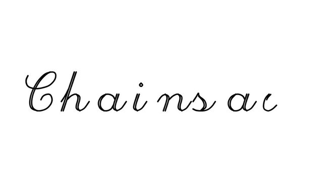 Chainsaw Decorative Handwriting Animation in Six Cursive and Gothic Fonts
