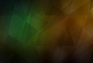 Dark Green, Yellow vector abstract mosaic background.