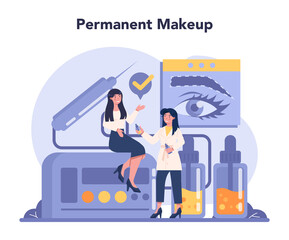 Cosmetologist concept, skin care. Permanent make up. Cosmetic