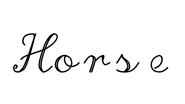 Horse Decorative Handwriting Animation in Six Cursive and Gothic Fonts