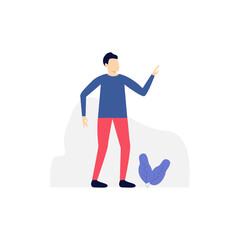 Vector illustration, young man character pose, modern flat people character, Ideal for motion, graphic and web design projects
