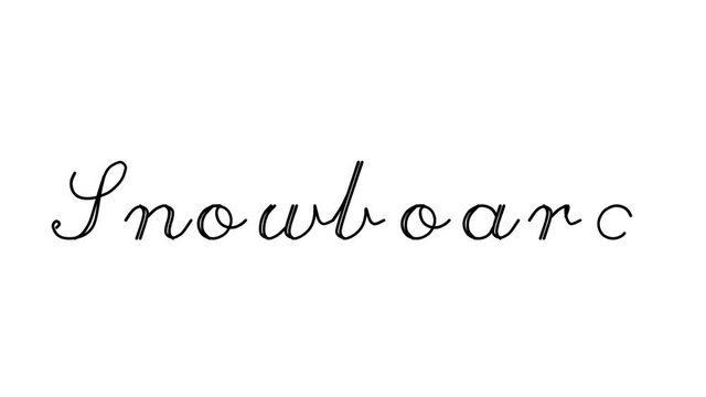 Snowboard Decorative Handwriting Animation in Six Cursive and Gothic Fonts