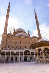 Fototapeta premium Details of the interior of the Alabaster Mosque in the city of Cairo, in the Egyptian capital. africa, vertical photo