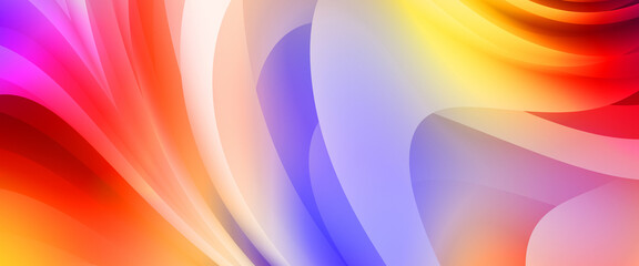 Abstract background with colorful gradient. Vibrant graphic wallpaper with stripes design. Fluid 2D illustration of modern movement.