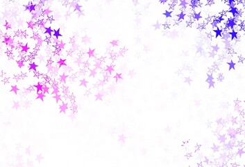 Light Pink, Blue vector template with sky stars.