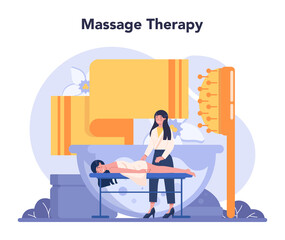 Massage and masseur concept. Spa procedure in beauty salon.