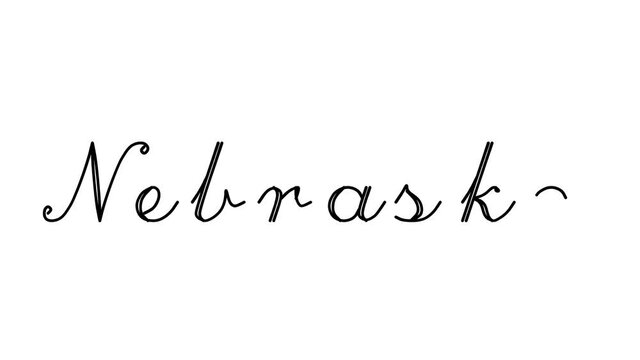 Nebraska Decorative Handwriting Animation in Six Cursive and Gothic Fonts