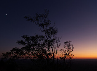 Fototapeta na wymiar Sunset view from the hill of Cortona, Italy