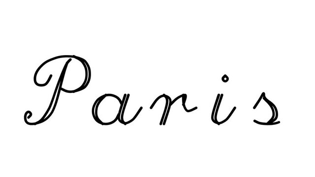 Paris Decorative Handwriting Animation in Six Cursive and Gothic Fonts