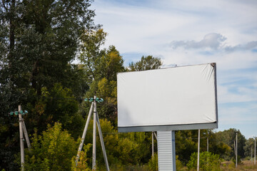 Blank street banner for outdoor advertising. Design and advertising. Mockup for text and layout.