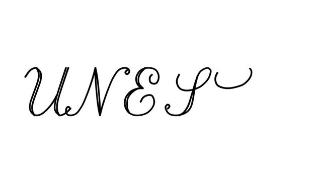 UNESCO Decorative Handwriting Animation in Six Cursive and Gothic Fonts