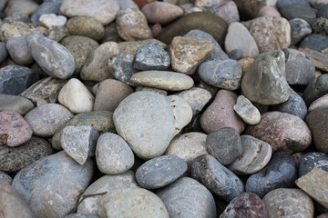 Closeup of cobblestone  texture on the beach
