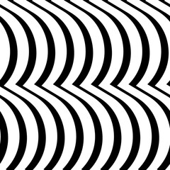 Wavy lines seamless pattern. Angled jagged stripes ornament. Linear waves motif. Curves print. Striped background. Tilted broken line shapes wallpaper. Slanted zigzag stripe figures. Vector artwork.