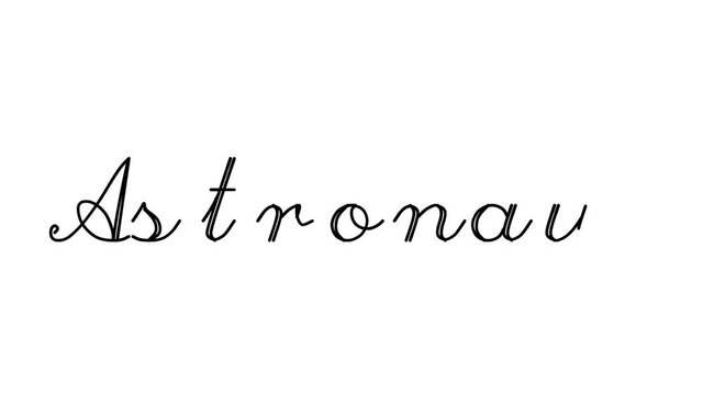 Astronaut Decorative Handwriting Animation in Six Cursive and Gothic Fonts