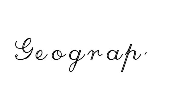 Geography Decorative Handwriting Animation in Six Cursive and Gothic Fonts