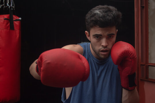 man throwing jab