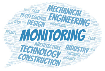 Obraz premium Monitoring typography word cloud create with the text only