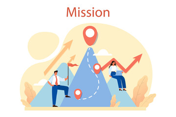 Brand mission. Start up development and business identity.