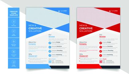 Corporate Business Flyer. Flyer Design. Leaflets a4 Template. Cover Book and Magazine. Annual Report
