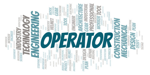 Operator typography word cloud create with the text only